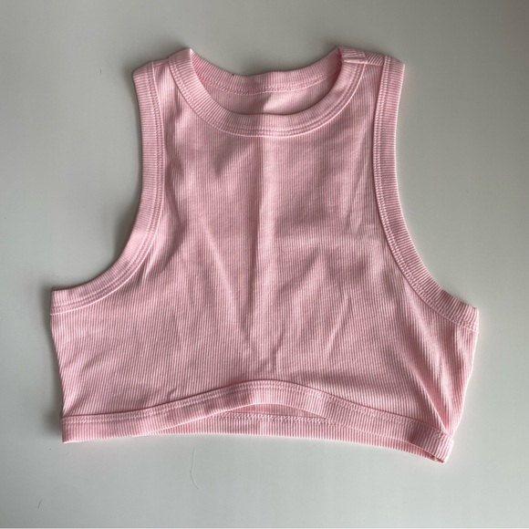 Pink Ribbed Crop Top - Picture 1 of 2